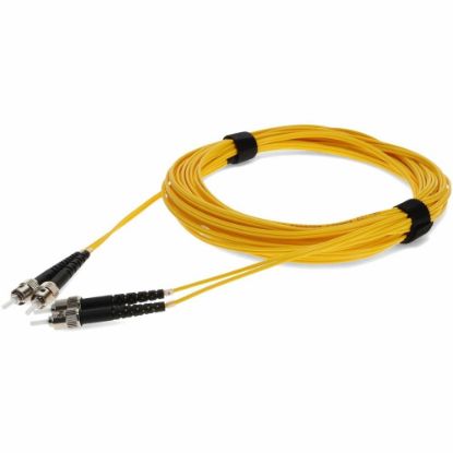 Picture of AddOn 7m ST (Male) to ST (Male) Yellow OS2 Duplex Fiber OFNR (Riser-Rated) Patch Cable - 100% compatible and guaranteed to work