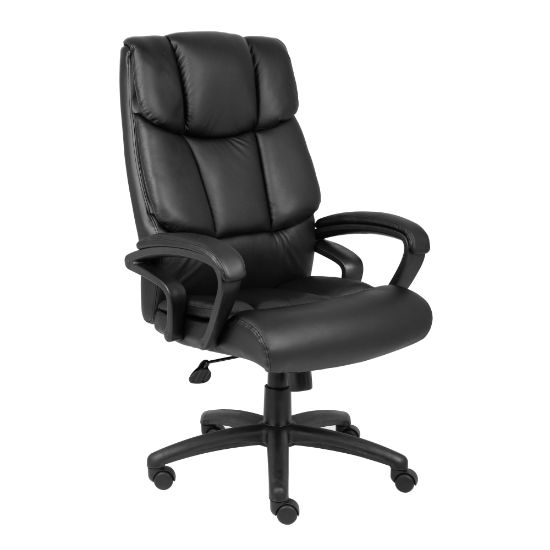 Picture of Boss Office Products Ergonomic LeatherPlus Bonded Leather Chair, Black