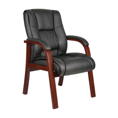 Picture of Boss Aaria Mid-Back Guest Chair, Black/Mahogany