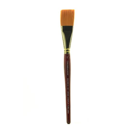 Picture of Grumbacher Goldenedge Watercolor Paint Brush, 1in, Stroke Bristle, Sable Hair, Dark Red