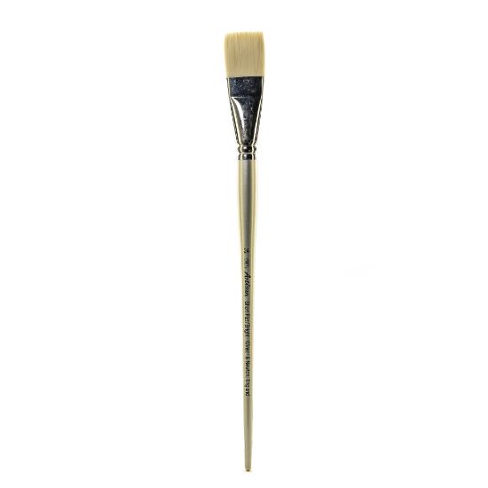 Picture of Winsor & Newton Artisan Series Paint Brush, Size 24, Flat/Bright Bristle, Synthetic, Silver