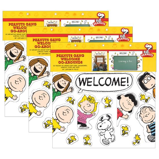 Picture of Eureka School Welcome Go-Arounds, Peanuts, 8 Pieces Per Set, Pack Of 3 Sets