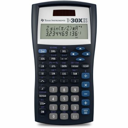 Picture of Texas Instruments TI-30X IIS Solar Scientific Calculator, Black/Blue/White