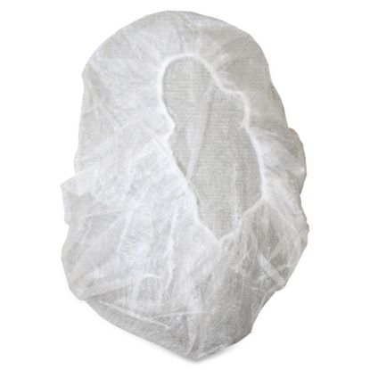 Picture of Genuine Joe Nonwoven Bouffant Cap - Recommended for: Hospital, Laboratory - 21in Stretched Diameter - Polypropylene - White - 1000 / Carton