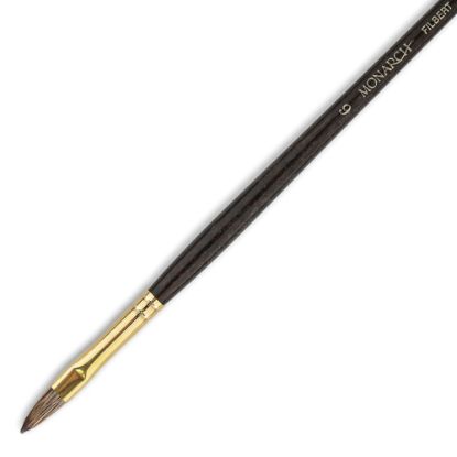 Picture of Winsor & Newton Monarch Long-Handle Paint Brush, Size 6, Filbert Bristle, Synthetic, Brown