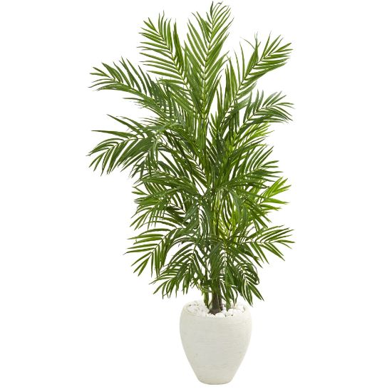 Picture of Nearly Natural Areca Palm 60inH Artificial Tree With Planter, 60inH x 31inW x 25inD, Green