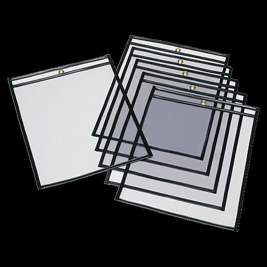 Picture of SKILCRAFT #13 Transparent Poly Envelopes, Clear/Black, Pack Of 25 (AbilityOne 7510-01-647-7926)