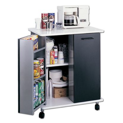 Picture of Safco Mobile Refreshment Stand, 33 1/4inH x 29 1/2inW x 22 3/4inD, Black/White