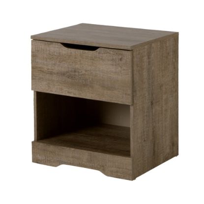 Picture of South Shore Holland 1-Drawer Nightstand, 19-3/4inH x 22-1/4inW x 17inD, Weathered Oak