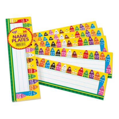 Picture of TREND Desk Toppers Name Plates, 2-7/8in x 9-1/2in, Colorful Crayons, Pack Of 36