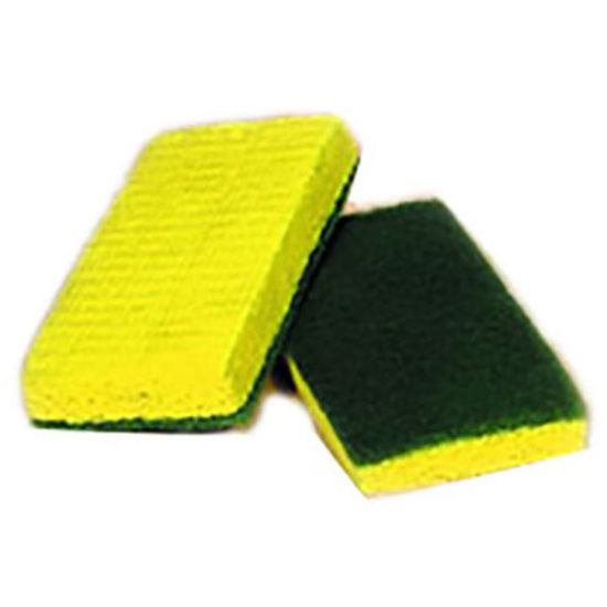 Picture of All-Purpose Scrubbing Pad Sponges, Tellow/Green, Box Of 20