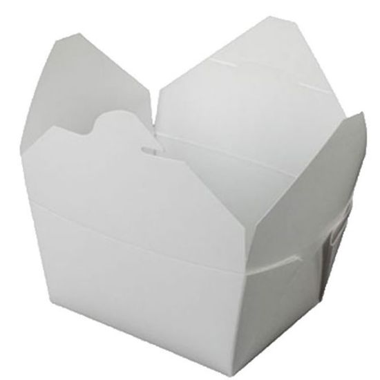 Picture of Biopak Food Containers, 4in x 4in x 2in, White, Case Of 450