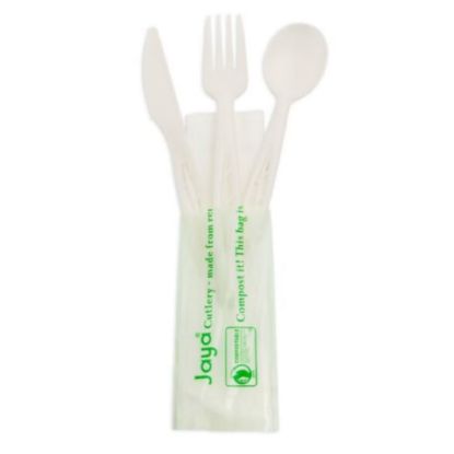 Picture of Stalk Market Compostable Assorted Cutlery, 6-1/2in, White, Box Of 250 Pieces