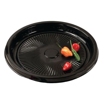 Picture of WNA Parpak Flat Round Serving Trays, 16in, Black, Pack Of 50