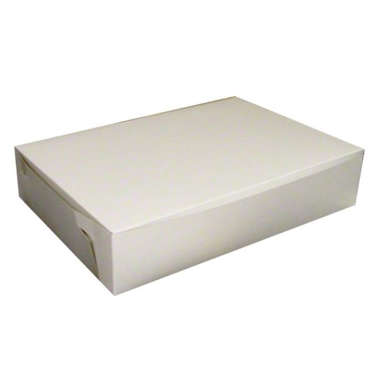 Picture of White Bakery Boxes, 1/2 Sheet Cake, 20in x 14in x 4in, Case Of 50