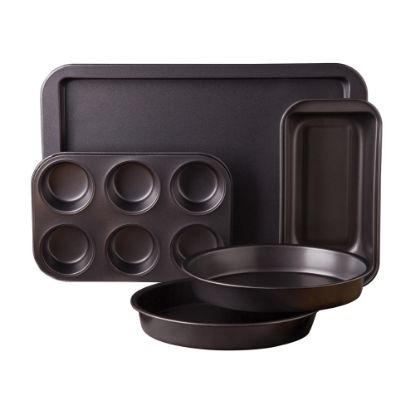 Picture of Gibson Sunbeam Kitchen Bake 5-Piece Non-Stick Carbon Steel Bakeware Set, Black