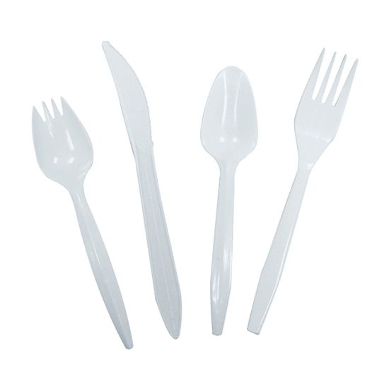 Picture of Goldmax Medium-Weight Flexible Plastic Utensils, Forks, White, Case Of 1,000