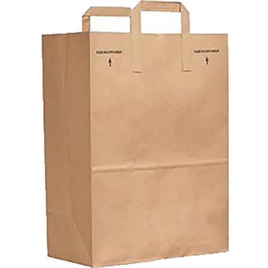 Picture of Duro Bag Novolex Paper Shopping Bags With Handles, 17inH x 12inW x 7inD, Kraft, Carton Of 300