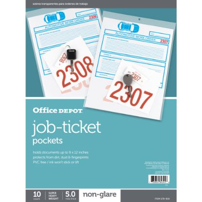 Picture of Office Depot Brand Job Ticket Holders, 9in x 12in, Non-Glare, Pack Of 10