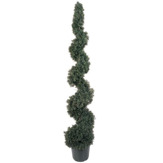 Picture of Nearly Natural 5ft Silk Cedar Spiral Topiary With Pot