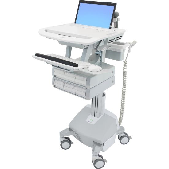 Picture of Ergotron StyleView Cart Desk Workstation 50-1/2inH x 17-1/2inW x 30-3/4inD, White/Gray