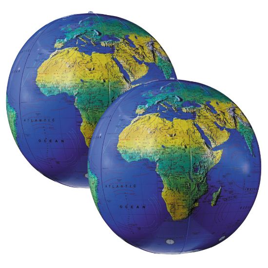 Picture of Replogle Inflatable Topographical Globes, 12in, Pack Of 2 Globes