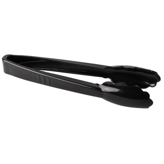 Picture of Hoffman Heavy Duty Plastic Tongs, Disposable, 9in, Black, Pack Of 24 Tongs