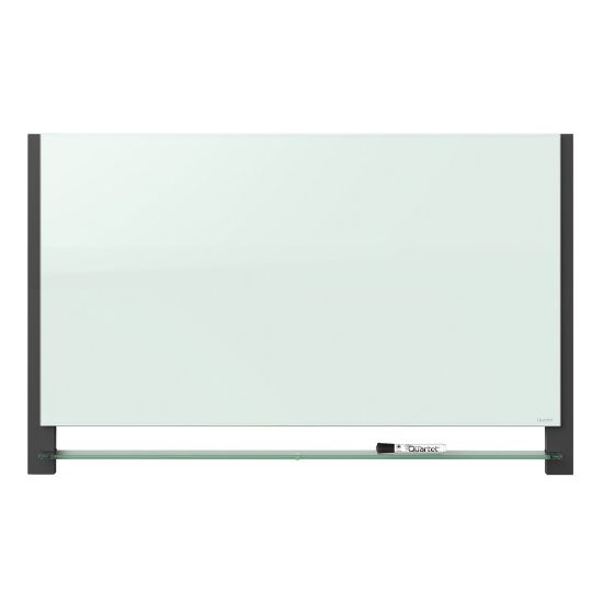 Picture of Quartet Evoque Glass Magnetic Dry-Erase Whiteboard, 28in x 50in, Plastic Frame With Black Finish