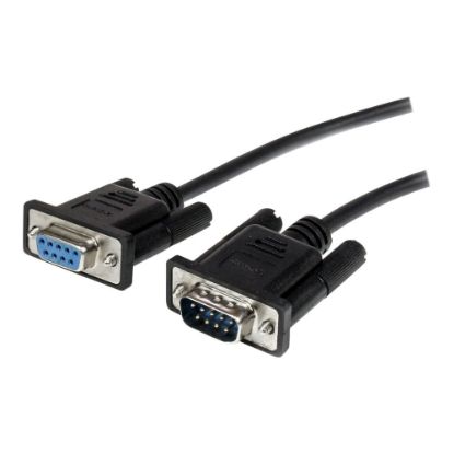 Picture of StarTech.com 1m Black Straight Through DB9 RS232 Serial Cable - First End: 1 x DB-9 Male Serial - Second End: 1 x DB-9 Female Serial - Extension Cable - Shielding - Nickel Plated Connector - 28 AWG - Black