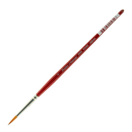 Picture of Silver Brush Golden Natural Series Paint Brush 2000S, Size 4, Round, Natural and Synthetic Blend, Red