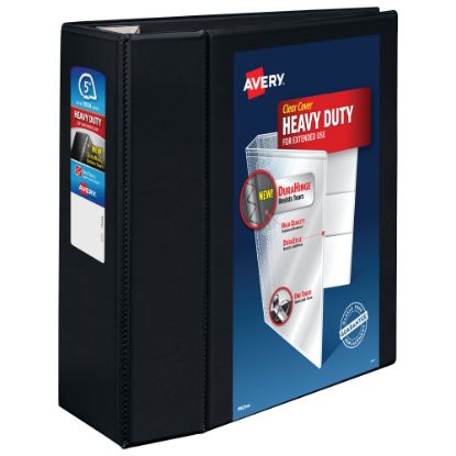 Picture of Avery Heavy-Duty View 3 Ring Binder, 5in One Touch EZD Rings, Black, 1 Binder