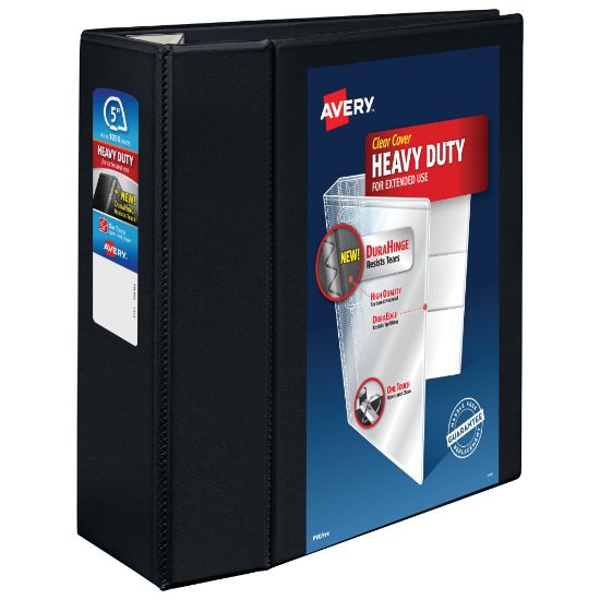 Picture of Avery Heavy-Duty View 3 Ring Binder, 5in One Touch EZD Rings, Black, 1 Binder