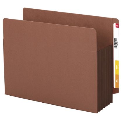 Picture of Smead Extra-Wide Redrope End-Tab File Pocket With Dark Brown Tear Resistant Gusset, Extra Wide Letter Size, 5 1/4in Expansion, 30% Recycled, Box Of 10