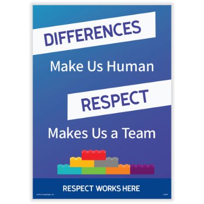 Picture of ComplyRight Respect Works Here Diversity Posters, Differences Make Us Human Repect Makes Us A Team, English, 10in x 14in, Pack Of 3 Posters