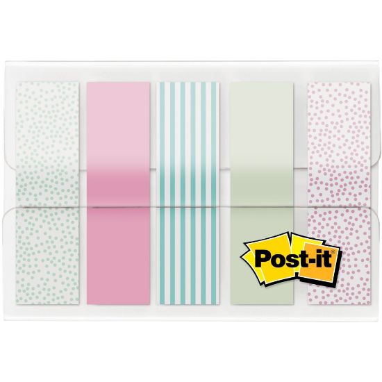 Picture of Post-it Pastel Color Flags - 100 x Assorted Pastel - 20 Sheets per Pad - Assorted Pastel - Self-adhesive, Sticky, Removable, Writable - 100 / Pack