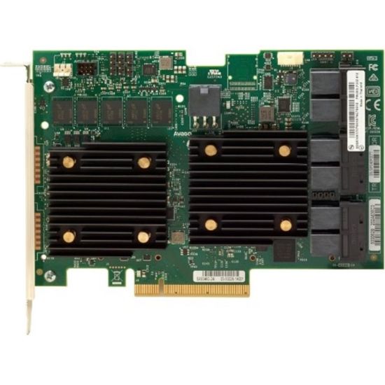 Picture of Lenovo ThinkSystem RAID 930-24i 4GB Flash PCIe 12Gb Adapter - 12Gb/s SAS - PCI Express 3.0 x8 - Plug-in Card - RAID Supported - 0, 1, 10, 5, 50, 6, 60, JBOD RAID Level - 6 x SFF-8643 - 24 Total SAS Port(s) - PC, Linux - 4 GB Flash Backed Cache