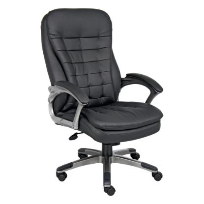 Picture of Boss Office Products Ergonomic Vinyl High-Back Chair, Black/Pewter