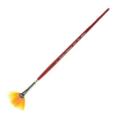 Picture of Silver Brush Golden Natural Series Paint Brush 2004S, Size 2, Fan, Natural and Synthetic Blend, Red