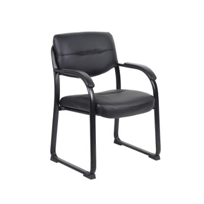 Picture of Boss Office Products Bonded Leather Contoured Guest Chair, Black