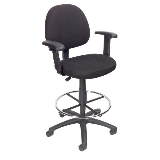 Picture of Boss Office Products Drafting Stool, Adjustable Arms, Black, B1616-BK