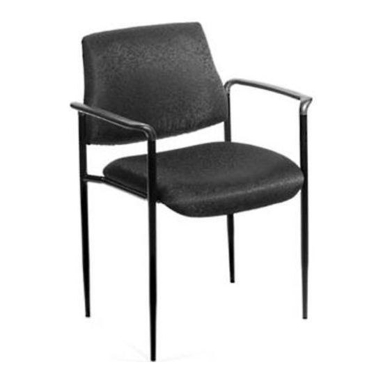 Picture of Boss Office Products Square Back Diamond Stacking Chair W/Arm In Black