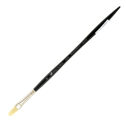 Picture of Winsor & Newton Artists Oil Paint Brush, Size 6, Filbert Bristle, Hog Hair, Black