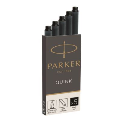 Picture of Parker Quink Fountain Pen Replacement Ink Cartridges, Black, Pack Of 5 Cartridges