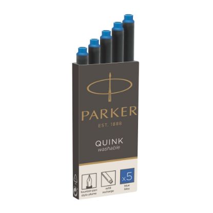 Picture of Parker Washable Ink Cartridges, Blue Ink, Pack Of 5