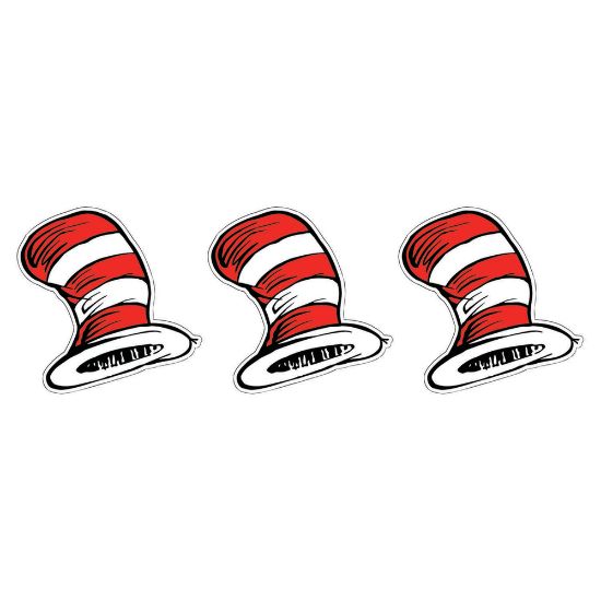 Picture of Eureka School Paper Cut Outs, 5in, The Cat in the Hat, 36 Cut Outs Per Pack, Set Of 3 Packs