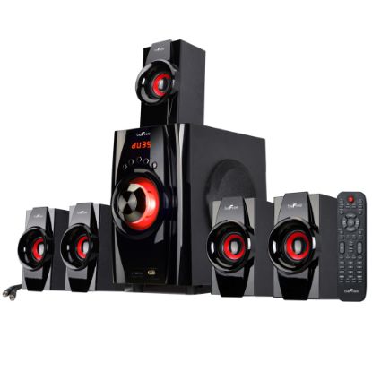 Picture of BeFree Sound BFS-410 5.1-Channel Surround Sound Bluetooth Speaker System, Red/Black