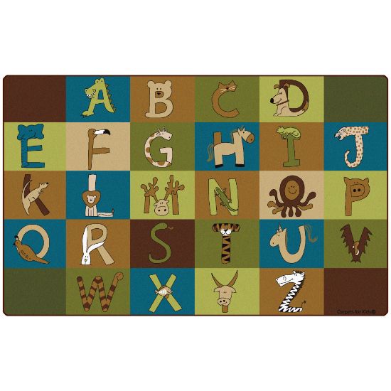 Picture of Carpets for Kids Premium Collection A to Z Animals Nature Colors Activity Rug, 7ft6in x 12ft, Brown