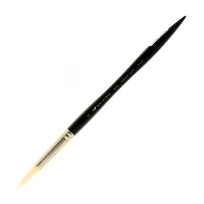 Picture of Winsor & Newton Artists Oil Paint Brush, Size 12, Round Bristle, Hog Hair, Black