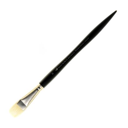 Picture of Winsor & Newton Artists Oil Paint Brush, Size 12, Bright Bristle, Hog Hair, Black