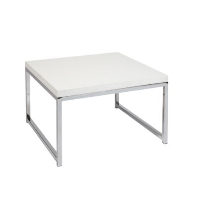 Picture of Ave Six Wall Street Table, Accent/Corner, Square, White/Chrome